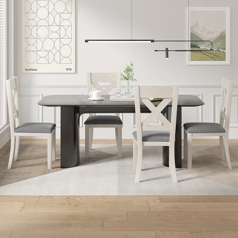 Gepolsterte Esszimmerstühle aus Massivholz, 2er-, 4er- oder 6er-Set