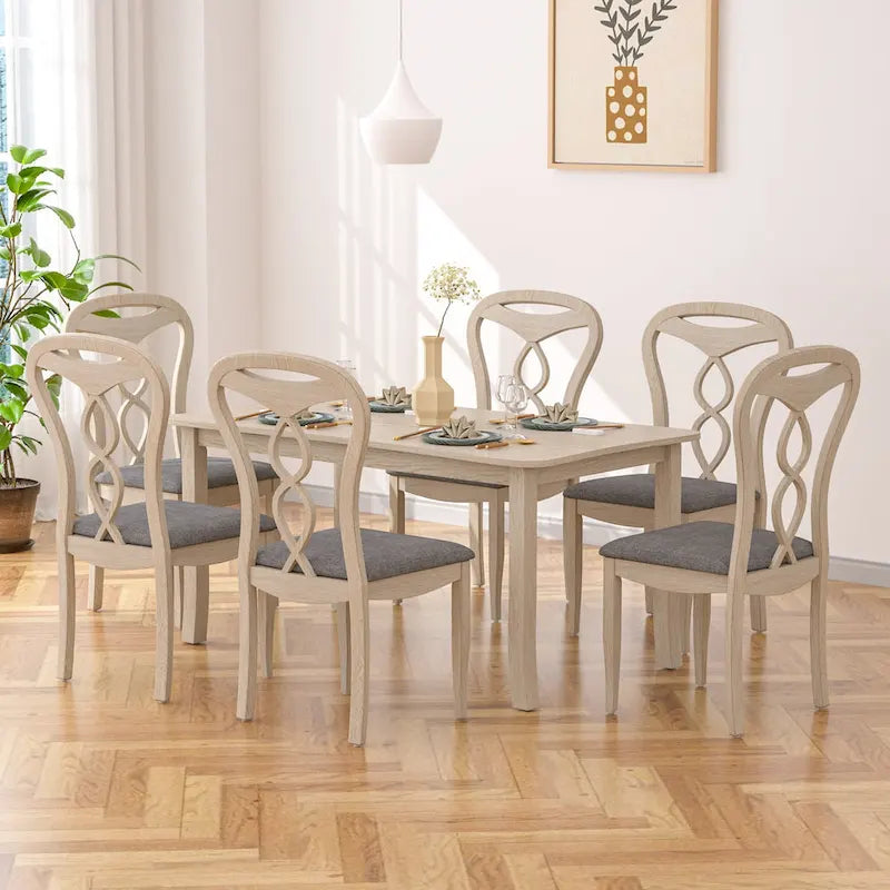 Gepolsterte Esszimmerstühle aus Massivholz, 2er-, 4er- oder 6er-Set