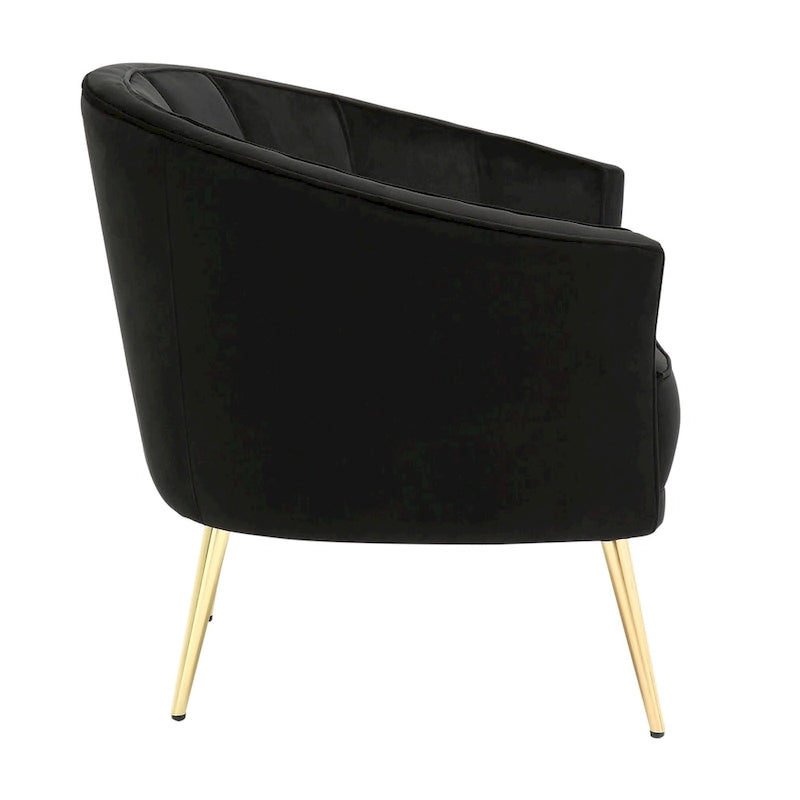 Sessel aus Samt mit goldenen Metallbeinen