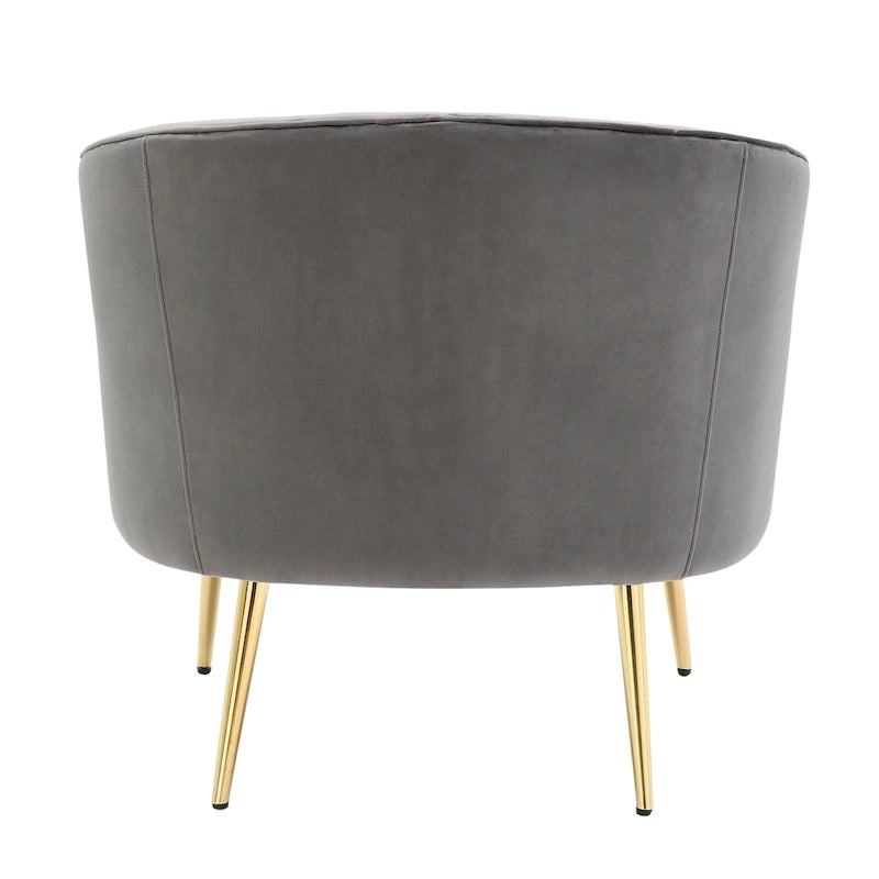 Sessel aus Samt mit goldenen Metallbeinen