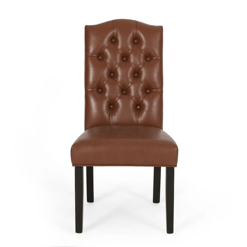Moderne Esszimmerstühle aus Kunstleder mit Knopfheftung (2er-Set)