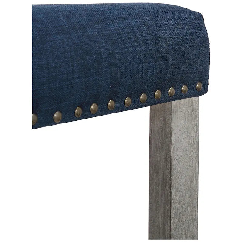 2er-Set gepolsterte Barhocker aus Polyester, 74 cm hoch, mit grauen Kautschukholzbeinen