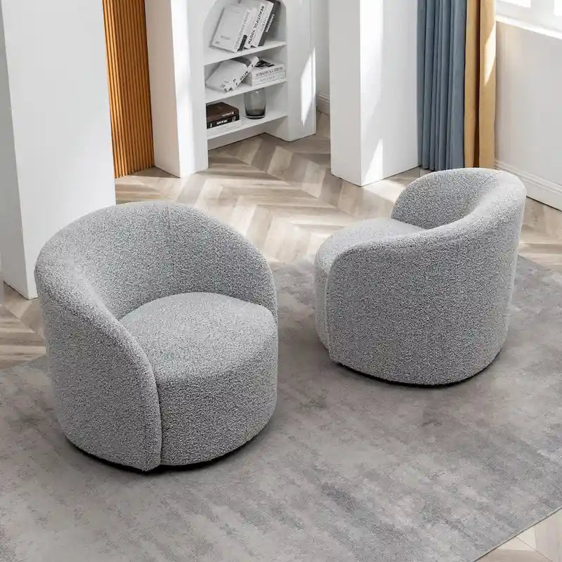 34 Zoll breiter gepolsterter drehbarer Akzent-Sessel (2er-Set)