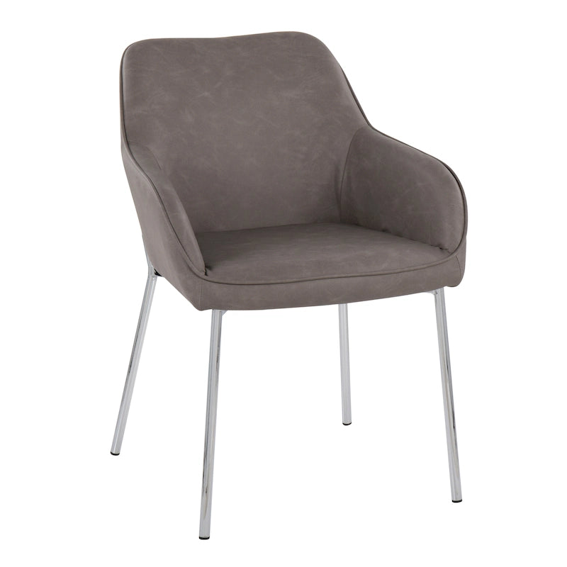 Moderner gepolsterter Schalensessel für Esszimmer mit Metallbeinen (2er-Set)