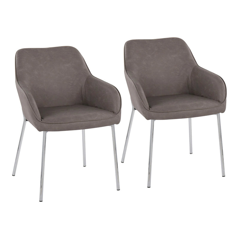 Moderner gepolsterter Schalensessel für Esszimmer mit Metallbeinen (2er-Set)
