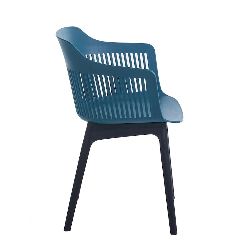 Esszimmerstühle mit atmungsaktiver Rückenlehne aus Kunststoffschale (2er-Set)