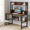Schreibtisch im Industrial Style mit Aufsatz und Regalen