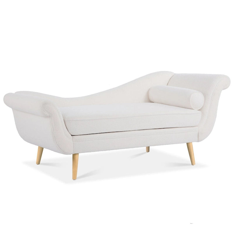 Indoor-Chaiselongue mit gerollten Armlehnen und Akzentkissen